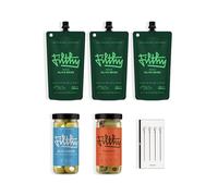 Filthy Martini Cocktail Kit, Premium Cocktail Kit, Includes Olive Brine, Pimento Stuffed Olives, Blue Cheese Stuffed Olives & 4 Stainless Steel Cocktail Picks, Non-GMO, Gluten Free