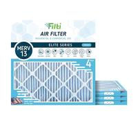 FILTI 7500 Air Filter 12x12x1 MERV 13 | Pleated Home Air Filter w/ Nanofiber Technology | HVAC AC Furnace Filter MADE IN USA, 4 Pack (12x12x1)