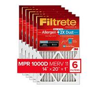 Filtrete 14x20x1, AC Furnace Air Filter, MPR 1000D, Micro Allergen PLUS DUST, 6-Pack (exact dimensions 13.81 x 19.81 x 0.81)