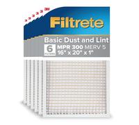 Filtrete 16x20x1 AC Furnace Air Filter, MERV 5, MPR 300, Capture Unwanted Particles, 3-Month Pleated 1-Inch Electrostatic Air Cleaning Filter, 6-Pack (Actual Size15.69x19.69x0.81 in)
