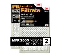 Filtrete 16x20x1 Air Filter, MPR 2800, MERV 14, Healthy Living Ultrafine Particle Reduction 3-Month Pleated 1-Inch Air Filters, 2 Filters