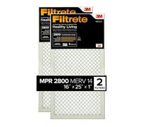 Filtrete 16x25x1 Air Filter, MPR 2800, MERV 14, Healthy Living Ultrafine Particle Reduction 3-Month Pleated 1-Inch Air Filters, 2 Filters
