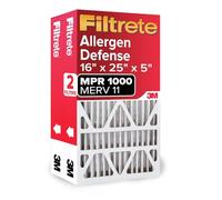 Filtrete 16x25x5 Air Filter, MPR 1000, MERV 11, Micro Allergen Defense Pleated 5-Inch Air Filters, 2 Filters