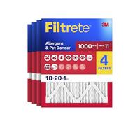 Filtrete 18x20x1, AC Furnace Air Filter, MPR 1000, Micro Allergen Defense, 4-Pack (exact dimensions 17.81 x 19.81 x 0.81)