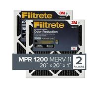 Filtrete 20x20x1, AC Furnace Air Filter, MPR 1200, Allergen Defense Odor Reduction, 2-Pack (exact dimensions 19.69 x 19.69 x 0.81)