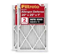 Filtrete 20x25x1, AC Furnace Air Filter, MPR 1000, Micro Allergen Defense, 2-Pack (exact dimensions 19.688 x 24.688 x 0.84)