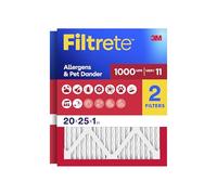 Filtrete 20x25x1, AC Furnace Air Filter, MPR 1000, Micro Allergen Defense, 2-Pack (exact dimensions 19.688 x 24.688 x 0.84)