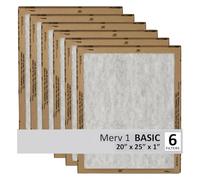 Filtrete 20x25x1 Air Filter, 3M MERV 5 HVAC AC Furnace Filter Replacement, 6-Pack (Actual Size 19.69x24.69x0.88 in)