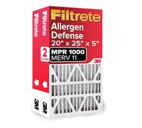 Filtrete 20x25x5 Air Filter MPR 1000 MERV 11, Micro Allergen Defense Deep Pleat Filter, 2-Pack (exact dimensions 19.88x24.56x4.3)