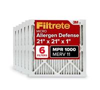 Filtrete 21x21x1, AC Furnace Air Filter, MPR 1000, Micro Allergen Defense, 6-Pack (Exact Dimensions 20.81 x 20.81 x 0.81)