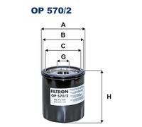 Filtron Oil Filter OP 570/2 for Cadillac, Chevrolet, MG, Opel, Vauxhall