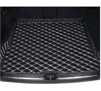 FILUNO Car Leather Boot Liner Mats For Audi Q3 2019-2023, Tailored All weather Rear Trunk Protector Mat, Anti-Scratch Anti-Slip Waterproof Luggage Mat,E-BlackBlue