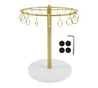 Filvczt Hair Clip Organizer Made Of Metal, Claw Clip Hanger, Jewelry And Hair Rack, With 16 Hooks, Compact And Functional Design, 18.8cm, For Bedroom, Bathroom, Dresser, Vanity, Desktop