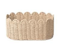 Filvczt Hand Woven Storage Basket, Scalloped Edge Basket, Wicker Storage Baskets, With Stylish And Soft Texture, Compact And Chic Rope Design, S/L, For Bookshelf, Laundry, Closet, Kitchen, Bedroom