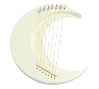 Filvczt Lyre Harp Musical Instrument - Moon Wooden Lyre Harp 7 Strings Lyre Piano - Crescent Musical Instrument Portable Harp Instrument with Tuning Wrench for Music Lovers