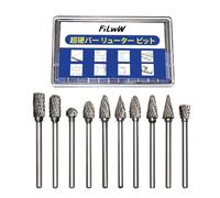 FiLwW Router Bits Set of 10 Types Double Crested Tungsten Steel Carbide Drill Bits 0.1 inch (3 mm) Shaft, Blade Width 0.2 inch (6 mm) 2.0 inch (50 mm) Length, For Crafts, Metalworking
