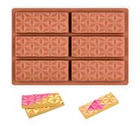 Fimary 1 Pc Chocolate Bar Mold Deep Dubai Break Apart Candy Molds Thick Stuffed Silicone Molds for Filling Knafeh Pistachio Chocolate Bar and Wax Melts Large (Pyramid Shape)