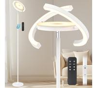 FIMEI Floor Lamp, Stepless Dimming & 3000K - 6000K Color Temperatures, Remote/Touch Independent Control, Eye-Protecting, Uplighter Floor Lamp for Living Room, Central Lamp Upward, White