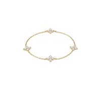 Fimhut Women's Bracelets with 14K Gold and Silver Plating, Clover Cubic Zirconia and Simite Diamond Bangle, Minimalist Hypoallergenic Jewellery, Easy Stacking, Fashion Gift, Bronze, Cubic Zirconia