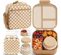 Fimibuke kids Bento lunch Box w/ 8.5oz Thermo Food Jar, Insulated Lunch Bag | Leak Proof 3-4 Compartments 60oz Toddler Lunch Food Container with Utensils, Sauce Cup for School Boys Girls, Dishwasher Safe