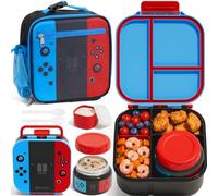 Fimibuke kids Bento lunch Box w/ 8.5oz Thermo Food Jar, Insulated Lunch Bag | Leak Proof 3-4 Compartments 60oz Toddler Lunch Food Container with Utensils, Sauce Cup for School Boys Girls, Dishwasher Safe