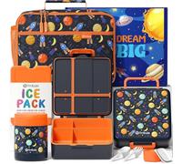 Fimibuke Kids Bento Snack Lunch Box with 4 Compartment, Insulated Lunch Bag, Stainless Steel Vacuum Thermo Food Jar, Ice Pack, Utensils Set, Birthday Gifts for Age 3-12 Back to School Toddler Girl Boy