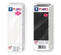 FIMO Soft 454g Polymer Modelling Clay - Oven Bake Clay - Black and White