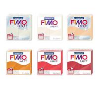 FIMO Soft & Effect Polymer Oven Modelling Clay - 57g - Set of 6 Colours - Mellow Tones