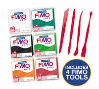Fimo Soft Modelling Clay Beginners Kit 6 Colours And Tool Set - Spooky Halloween Craft Colours Set