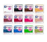 FIMO Soft Polymer Oven Bake Modelling Clay - 12 x 57g - Essential Colours - Pack of 12