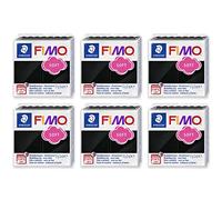 FIMO Soft Polymer Oven Bake Modelling Clay - 57g Blocks - Set of 6 - Black