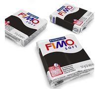 FIMO Soft Polymer Oven Modelling Clay - Most Popular Colours - 57g - Set of 3 - Black