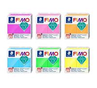 Fimo Staedtler Soft Polymer Oven Modelling Clay - Neon Effect - Set of 6