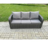 Fimous 10-Seater Wicker PE Rattan Outdoor Sofa Set | 2 Reclining Chairs, Coffee Table, Side Tables, 2 Footstools | Dark Grey