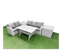 Fimous 5 Seater PE Rattan Wicker Garden Furniture Patio Conservatory Sofa Set with 3 Seater Sofa Love Sofa 2 Side Table