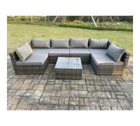 Fimous 6 Seat Modular Rattan Garden Furniture Sofa Set Corner Sofa