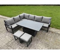 Fimous 7 Piece Garden Furniture Set 8 Seater Aluminium Outdoor Dining Set
