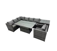 Fimous 7-seater Corner Sofa Set Rattan Garden Furniture Set with Side Table