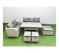 Fimous 8 Seater Pe Rattan Wicker Garden Furniture Conservatory Sofa Set 3 Seater Sofa Love Sofa 3 Stool