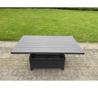 Fimous Aluminium Outdoor Adjustable Rising Lifting Dining Table Garden Furniture Dark Grey