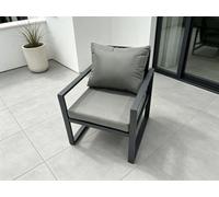 Fimous Aluminium Outdoor Garden Chair Patio Armchair Single Sofa for Balcony, Terrace,Swimming Pool Dark Grey