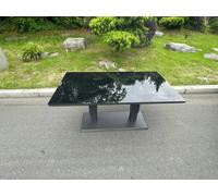 Fimous Aluminum Garden Furniture Rising Adjustable Lifting Dining or Coffee Table Easy Stop 2 Gas Line Dark Grey