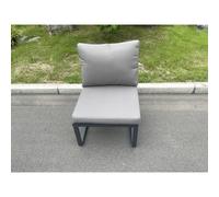 Aluminum Outdoor Garden Furniture Armless Sofa Chair With Seat And Back Cushion Dark Grey Fimous Dark Grey One Size