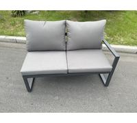 Fimous Aluminum Outdoor Garden Furniture Single Arm 2 Seater Sofa With Seat Cushion Left Side