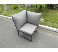 Fimous Aluminum Outdoor Garden Furniture Single Corner Sofa With Seat Cushion Dark Grey