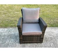Fimous High Back Rattan Arm Chair Patio Outdoor Garden Furniture With Cushion