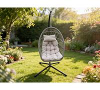 Fimous Rattan Single Egg Hanging Chair & Cushion