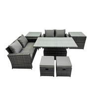 Fimous Outdoor Love Sofa Set 6 Seat Rattan Garden Furniture Set &