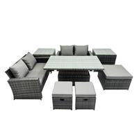 Fimous Outdoor Love Sofa Set 7 Seat Rattan Garden Furniture Set &