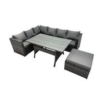 Fimous Outdoor PE Rattan Sofa Set with with Big Stool